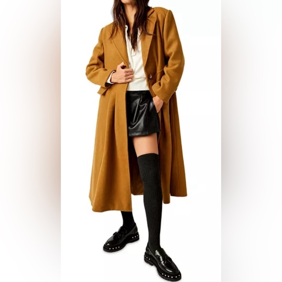 Free people Victoria long wool blend coat size M - Picture 2 of 12